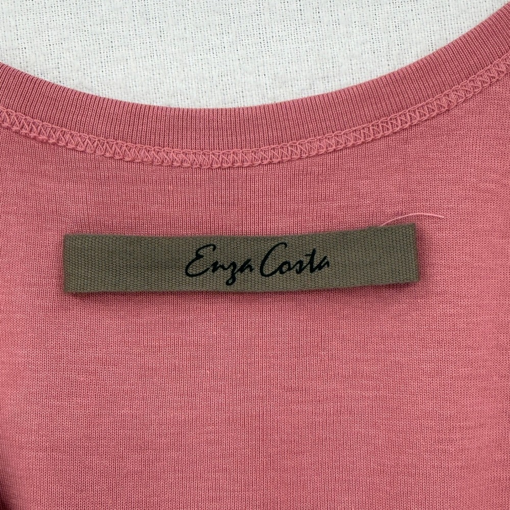 ENZA COSTA Cotton Knit Easy Tank Womens Small PInk Sleeveless Top Minimalist NEW - Picture 11 of 13